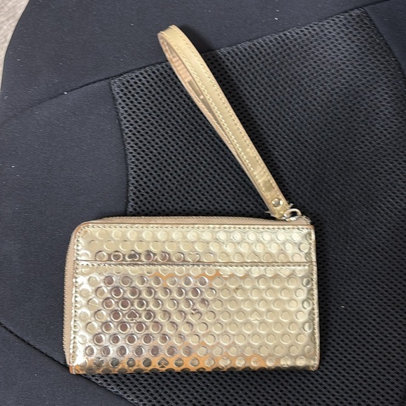 Kate Spade Gold Textured Wristlet - Picture 9 of 9
